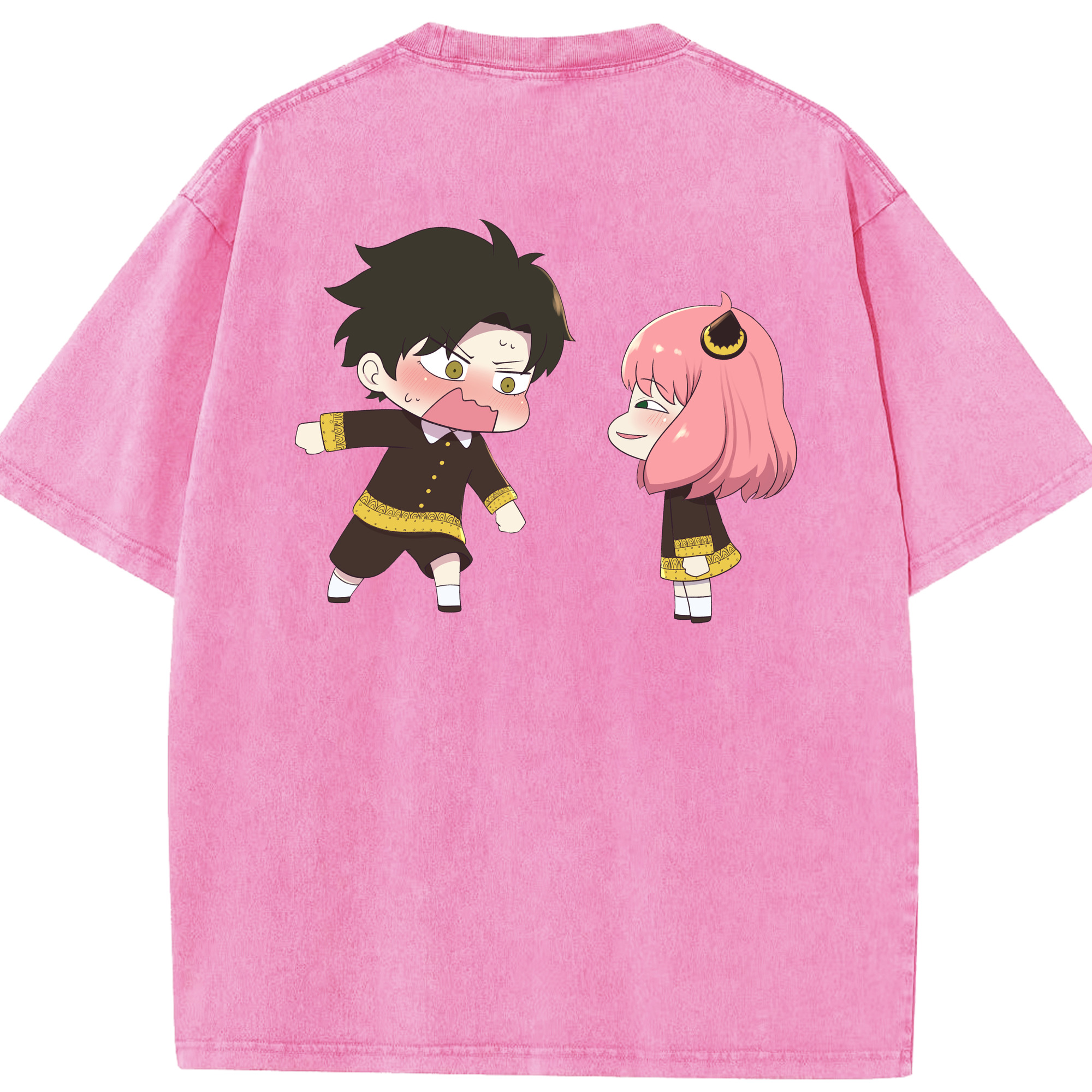 （画像用） SPY×FAMILY间谍家家酒 綿100% ヴィンテージ風 半袖Tシャツ（背面プリント）